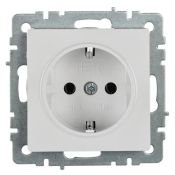 Штепсельная розетка встраиваемая IEK BRITE 16А BR-R11-16-K01 РС11-1-0-БрБ с з/к без з/ш белый