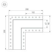 Угол для профиля SL-LINIA45-FANTOM 030106