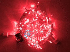 гирлянда НИТЬ Красный RL-S10CF-220V-T/R, прозрачный провод 10 м., соединяемая, 220V, 100 Led, IP54, мерцание