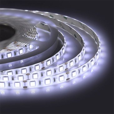 Светодиодная лента  Белый 5050 12V 14.4W/m 60Led/метр герм (силикон) 259BL Стандарт 1м IP65 блистер