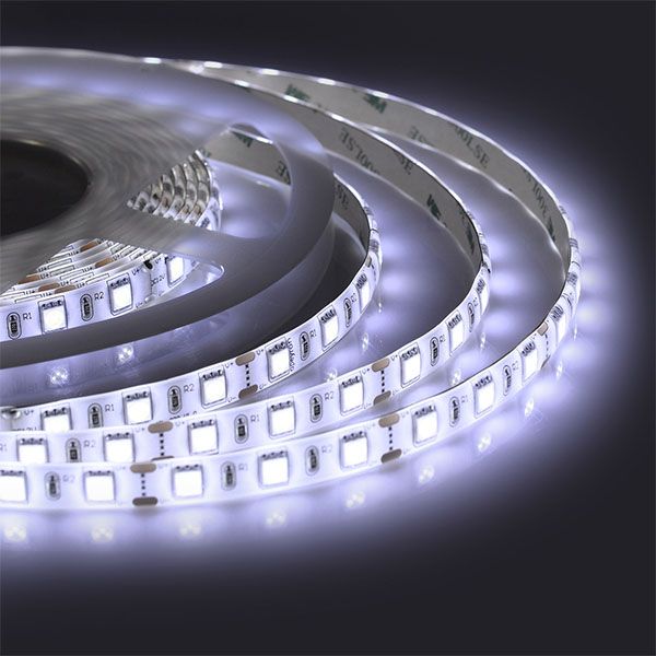 Светодиодная лента  Белый 5050 12V 14.4W/m 60Led/метр герм (силикон) 259BL Стандарт 1м IP65 блистер