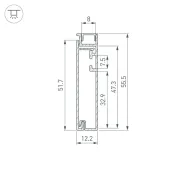 алюминиевый профиль PLINTUS-H55-2000 ANOD 046389