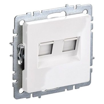 Розетка двойная RJ11+RJ45 кат.5E РК/Т12-БрБ белый BR-KT20-O-1-K01 BRITE IEK