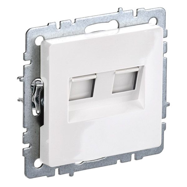 Розетка двойная RJ11+RJ45 кат.5E РК/Т12-БрБ белый BR-KT20-O-1-K01 BRITE IEK