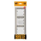 Рамка пластик 3 поста IEK BRITE BR-M32-12-4-K23 РУ-3-Бр хром/никель