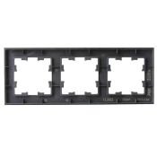 Рамка стеклянная 3 поста IEK BRITE BR-M32-G-31-K02 РУ-3-2-Бр черный матовый