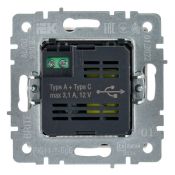 Розетка встраиваемая USB IEK BRITE A+C 18Вт BR-U22-018-K01 РЮ11-1-БрБ белый