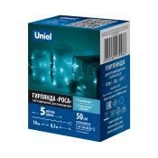 гирлянда НИТЬ на батарейках РОСА Голубой UL-00010899 ULD-S0500-050-SCB-2AA ICE BLUE IP20 DEW