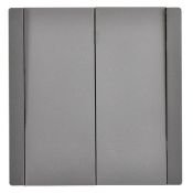 Выключатель встраиваемый двухклавишный перекрестный IEK FORTE&PIANO 10А FP509 сталь FP-V23-0-10-1-K46