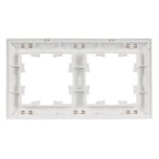 Рамка пластик 2 поста IEK BRITE BR-M22-12-K91 РУ-2-БрАБ арктический белый/белый
