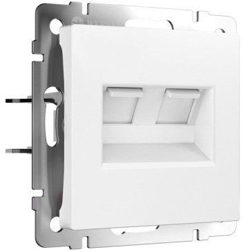 Розетка встраиваемая компьютерная двойная WERKEL Ethernet  RJ-45 W1181161 белый матовый