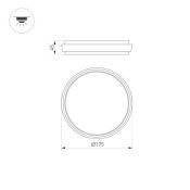 светильник  10W Белый теплый 029948 LGD-GIRO-R175 220V IP54 круглый накладной серый
