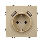 Штепсельная розетка встраиваемая Arlight SCT-NOBE-MUAA-SFPL-GD 16А 054290 с/з и USB тип A+A золото