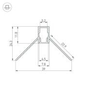 алюминиевый профиль ARH-DECORE-S6-INT-2000 ANOD 034971