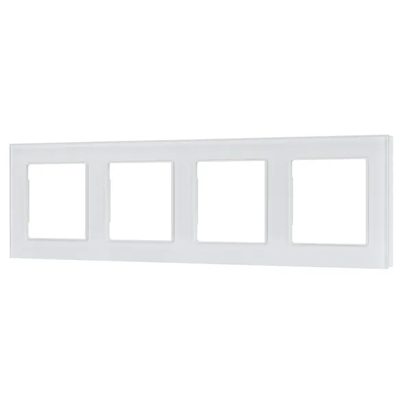 Рамка стеклянная 4 поста Arlight GLARE 043802 FRM-GLARE-GS-4-WH белая