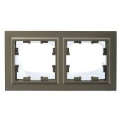 Рамка пластик 2 поста IEK BRITE BR-M22-44-K37 РУ-2-БрШ-44 шампань IP44
