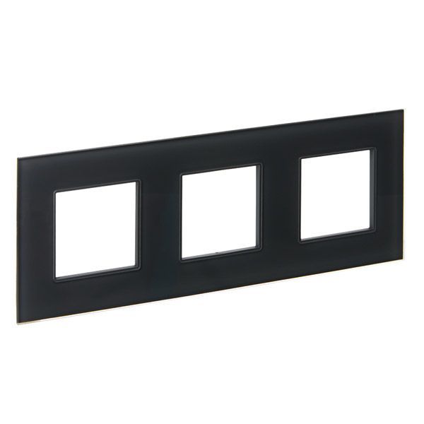 Рамка стеклянная 3 поста IEK SKANDY SK-M32-G-K53 SK-F23G графит