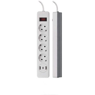 сетевой фильтр Uniel UL-00012108 S-GSR4-3 U2C1 WHITE-GREY