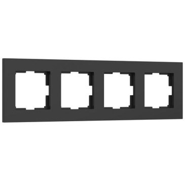 Рамка пластик 4 поста WERKEL Slab W0042908 черный софт