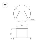 светильник  3W Белый теплый 050869 LT-TIE-R120 220V круглый встраиваемый  белый