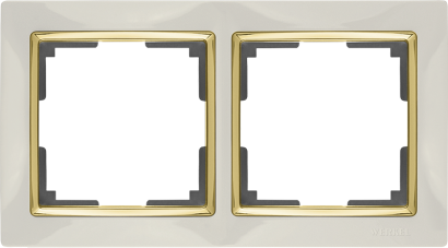 Рамка пластик 2 поста WERKEL Snabb WL03-Frame-02 / W0021932  слоновая кость/золото