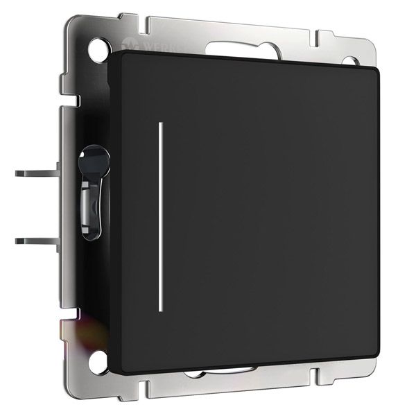 Выключатель встраиваемый одноклавишный с подсветкой сенсорный с Wi-Fi WERKEL W4513008 черный