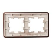 Рамка металлическая 2 поста IEK BRITE BR-M22-M-21-K30 РУ-2-1-Бр коричневая RE AL
