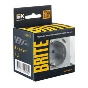 Штепсельная розетка встраиваемая IEK BRITE 16А BR-R14-16-U22-018-K47 РЮш11-1-БрА с з/к и шторками с USB A+C 18Вт алюминий