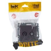 Розетка встраиваемая комбинированная IEK BRITE BR-AF20-O-K46 РТВ/РСп12-БрС TV+SAT сталь