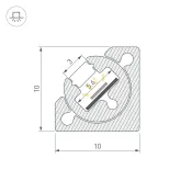 алюминиевый профиль с экраном SL-KANT-H10-ROTATE-2000 CHAMPAGNE GOLD 055323