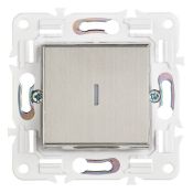 Выключатель встраиваемый одноклавишный с подсветкой IEK SKANDY SK-V10-1-10-K50 SK-V07N металл никель