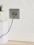 Розетка встраиваемая комбинированная IEK BRITE BR-AK20-1-K46 РТВ/РК12-БрС TV+RJ45 кат.5E сталь