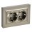 Штепсельная розетка встраиваемая двойная IEK BRITE 16А BR-R27-16-K37-F РСПл12-3-БрШ с з/к без з/ш в сборе плоская шампань