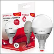 светодиодная лампа шар  G45 Белый дневной  3.5W Supra G45 SL-LED-PR-G45-3.5W/4000/E14 4162