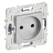 Штепсельная розетка встраиваемая IEK SKANDY 10А SK-R10-10-K23 SK-R02S без з/к без шторок серебряный Штепсельная розетка встраиваемая IEK SKANDY 10А SK-R10-10-K23 SK-R02S без з/к без шторок серебряный
