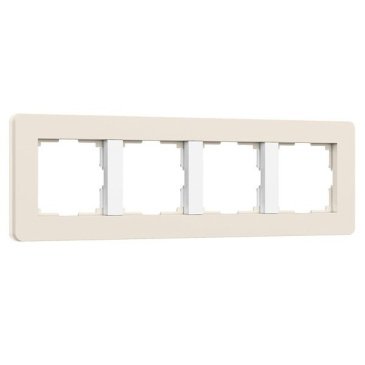 Рамка пластик 4 поста WERKEL Split W0043066 айвори/белый