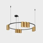 Подвесной светильник без лампы DENKIRS ORBIT DK4065-BK+SG 10xGU10 фигурный черный/золото