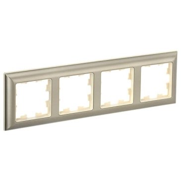 Рамка пластик 4 поста IEK BRITE BR-M42-12-3-K10 РУ-4-Бр бежевый/шампань