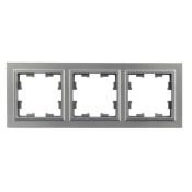 Рамка пластик 3 поста IEK BRITE BR-M32-K46 РУ-3-БрС сталь