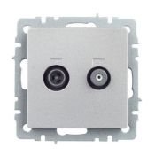 Розетка встраиваемая комбинированная IEK BRITE BR-AF20-O-K47 РТВ/РСп12-БрА TV+SAT алюминий