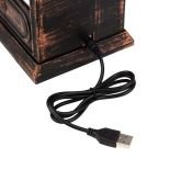 фигурка  светодиодная 5W Белый теплый камин &quot;Старинные часы&quot;, 511-021, 3Led, 2хC, бронзовый корпус, с эффектом живого огня, IP20