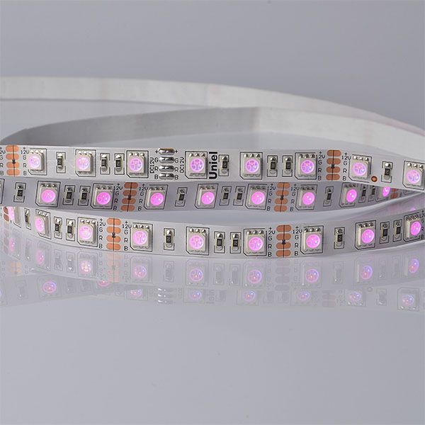 Светодиодная лента RGB 5050 24V 14.4W/m 60Led/метр 04932 ULS-5050-60LED/m-10mm-IP20-14,4W/m-5M-RGB