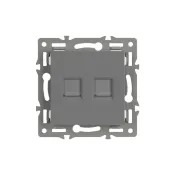 Розетка встраиваемая компьютерная двойная RJ45 кат.6 Arlight 045338 SCT-MPC2-PL-GR серая