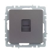 Розетка встраиваемая компьютерная IEK BRITE BR-K10-1-K46 РК10-БрС RJ45 кат.5E сталь