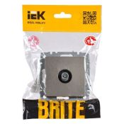 ТВ-розетка встраиваемая проходная IEK BRITE BR-A10-P-K37 РТВ10-0-БрШ шампань