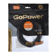 Кабель штекер HDMI- штекер HDMI GoPower V2.0 4K 60Hz черный 5м