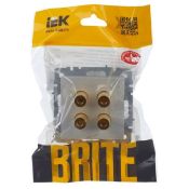 Розетка встраиваемая аудио IEK BRITE BR-S40-K47 РА10-БрА алюминий