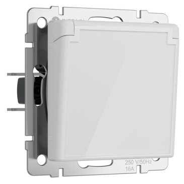 Штепсельная розетка встраиваемая WERKEL 16A 250V WL02-SKGS-01-IP44  с/з, шторками и защитной крышкой / W1171241 белый акрил