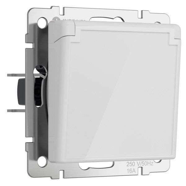 Штепсельная розетка встраиваемая WERKEL 16A 250V WL02-SKGS-01-IP44  с/з, шторками и защитной крышкой / W1171241 белый акрил