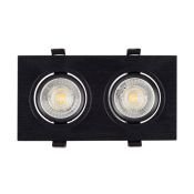 Встраиваемый светильник без лампы DENKIRS BILLUM DK3022-BK 2xGU10/GU5.3 черный прямоугольный